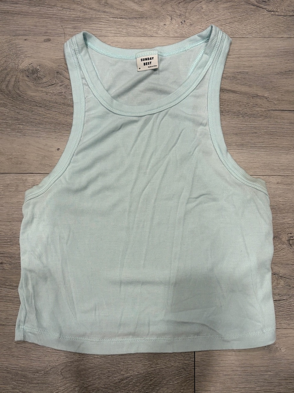Sunday Best Little Ribbed Tank Green Medium